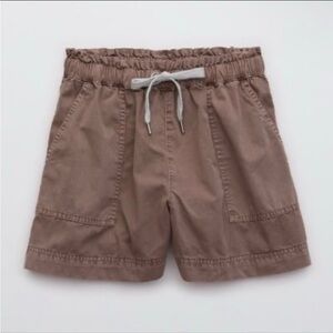 Aerie Easy Woven Cargo Shorts Pull-On High-Waist Women’s XL Dusty Mushroom